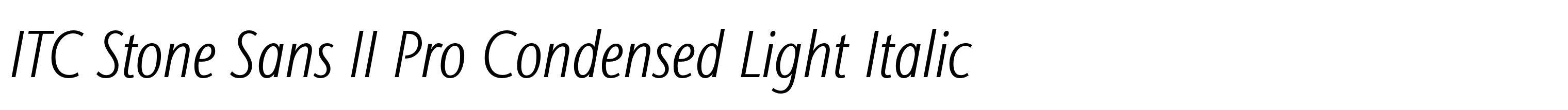 ITC Stone Sans II Pro Condensed Light Italic